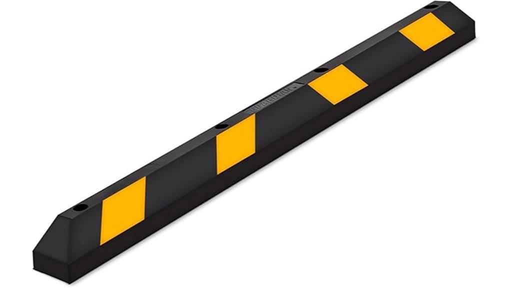 black and yellow rubber curb