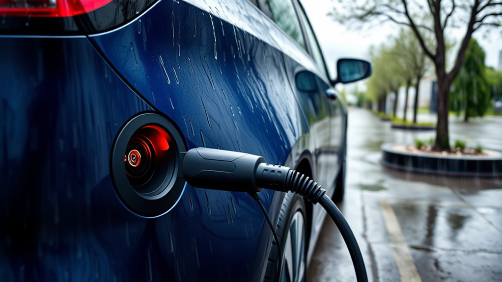 charging ev safely in rain