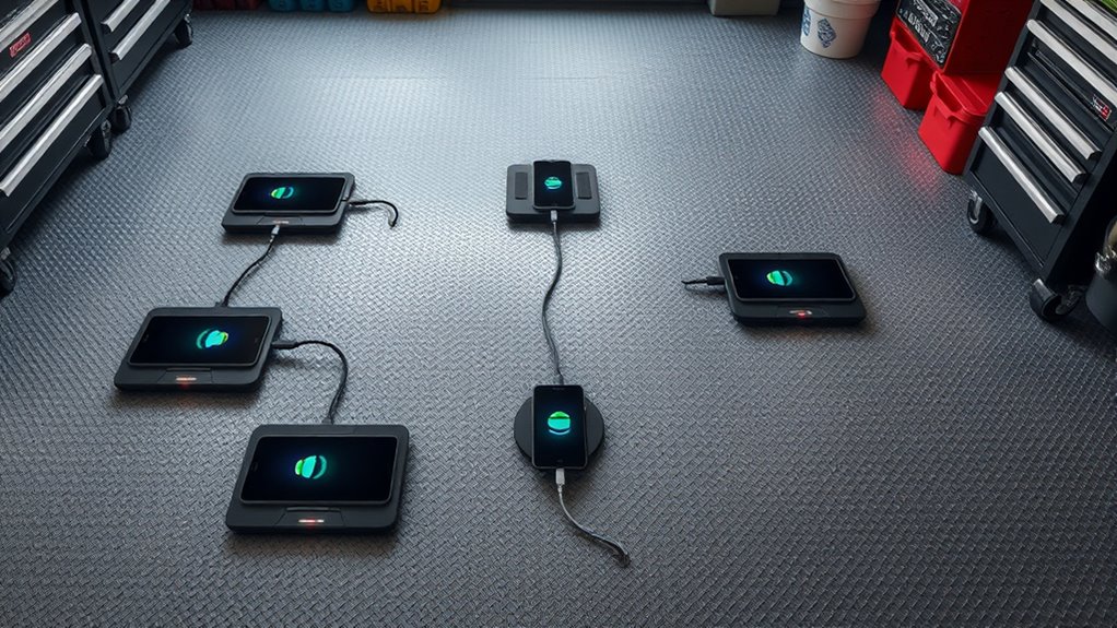 garage device charging mats