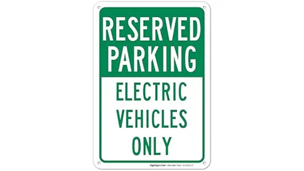 reserved ev parking sign