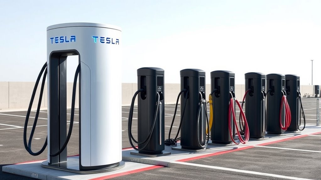 tesla superchargers versus other chargers