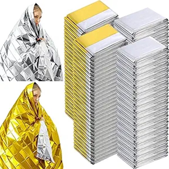 Kanayu 100 Pack Emergency Foil Thermal Blankets