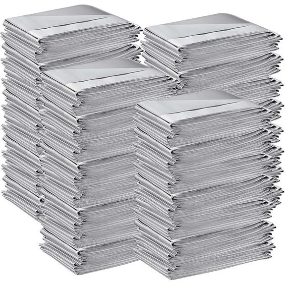 Kanayu 100 Pack Emergency Thermal Blankets for Survival