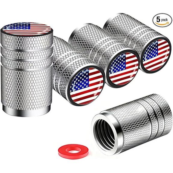 Tire Valve Stem Cap Cover 5 Pack - American Flag