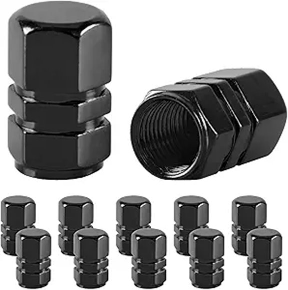 JUSTTOP Tire Valve Stem Caps (12pcs Black)