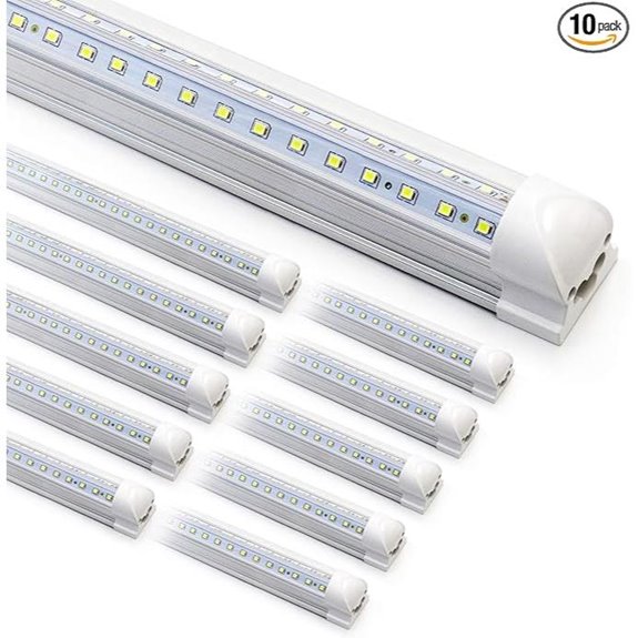 10-Pack 8ft LED Shop Light Fixture