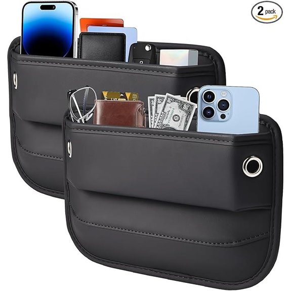 2 Pack Car Seat Gap Filler Organizer with Leather