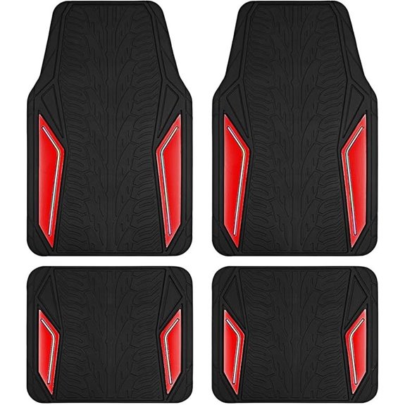 PIC AUTO Rubber Floor Mats with Colorful Piping