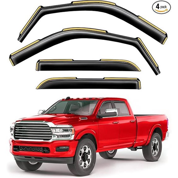 In-Channel Rain Guards for Dodge RAM Crew Cab (4 pcs)