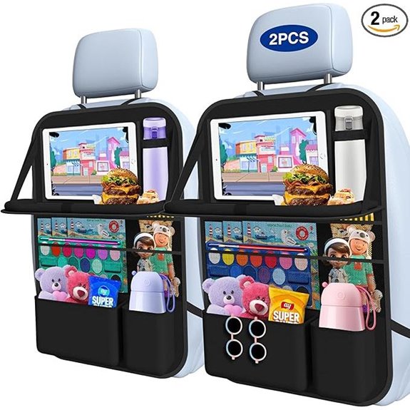 Car Backseat Organizer with Table Tray (2-Pack)