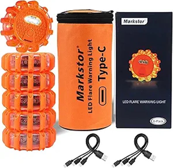 LED Road Flares 3 Pack Emergency Car Safety Kit