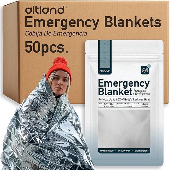 Altland 50 Pack Emergency Blankets for Survival Kits