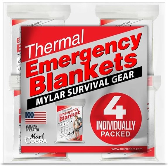 Emergency Mylar Blankets 4-Pack for Survival Gear