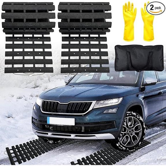 Emergency Tire Traction Mats 2 Pack for Snow Ice Mud