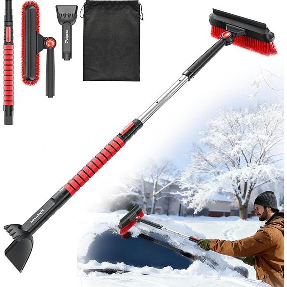 Extendable Snow Brush and Ice Scraper Tool