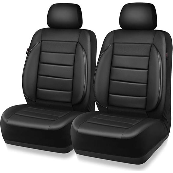 CAR PASS Faux Leather Car Seat Covers (2 Pieces)
