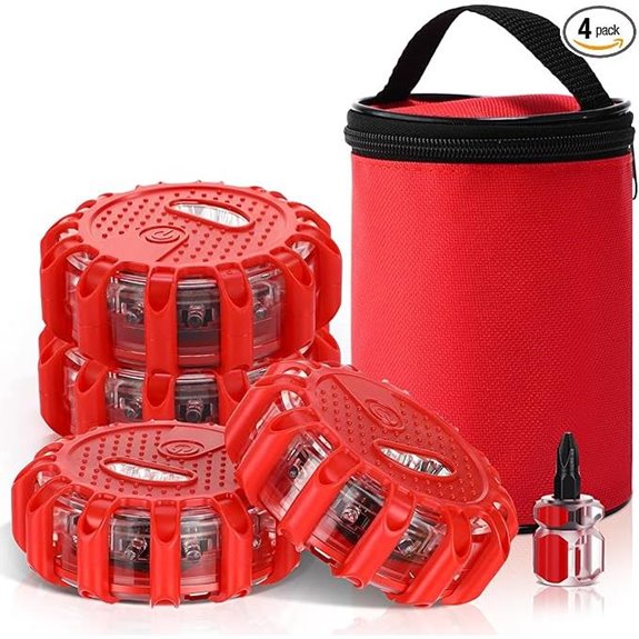 Tallew 4 Pack LED Road Flares Emergency Safety Beacons