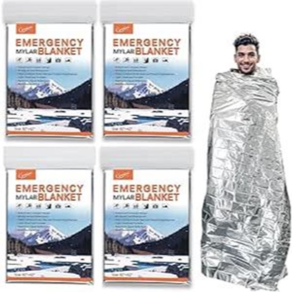 4 Pack Mylar Thermal Survival Blankets (82” x 62”)