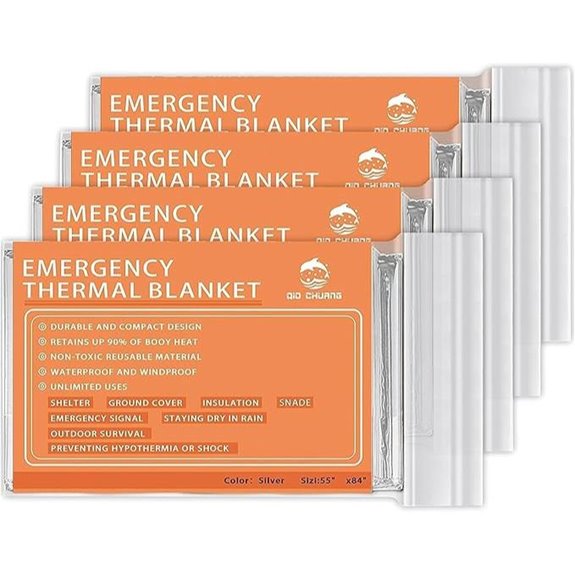 Emergency Mylar Thermal Blankets (4-Pack)