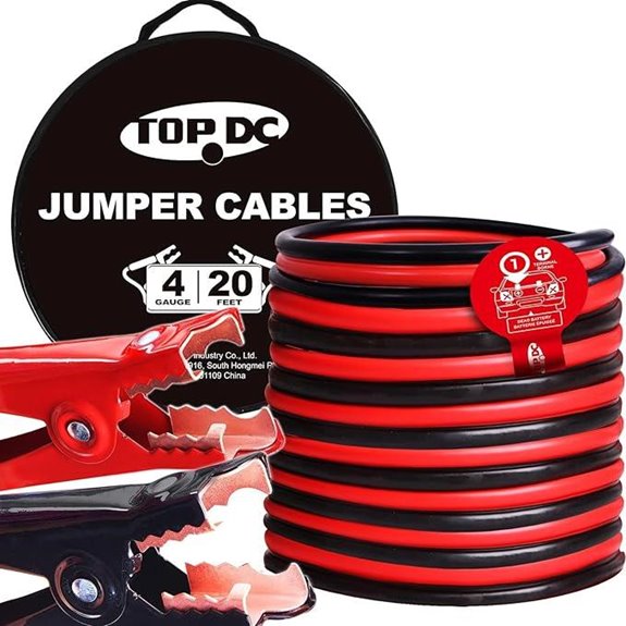 TOPDC 4 Gauge 20ft Car Jumper Cables with Carry Bag