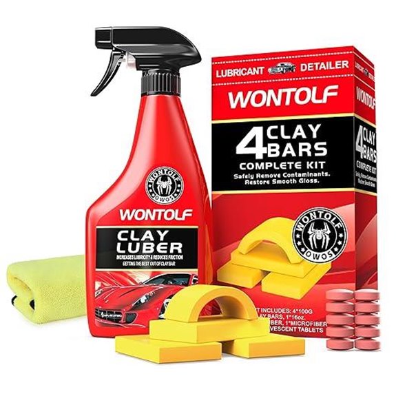 Heavy Duty Car Clay Bar Kit with Lube and Accessories