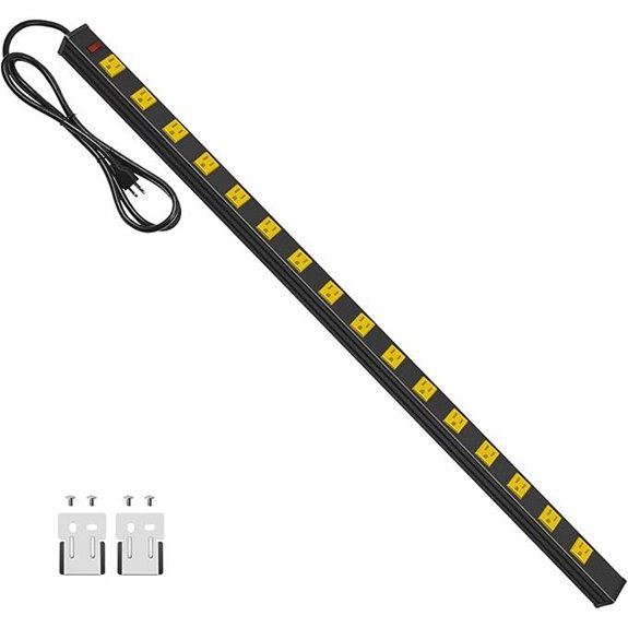 JUNNUJ 16 Outlet Heavy Duty Power Strip with Cord with Cord