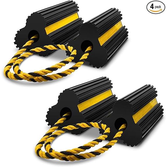 ROBLOCK Heavy-Duty Rubber Wheel Chocks (4-Pack)