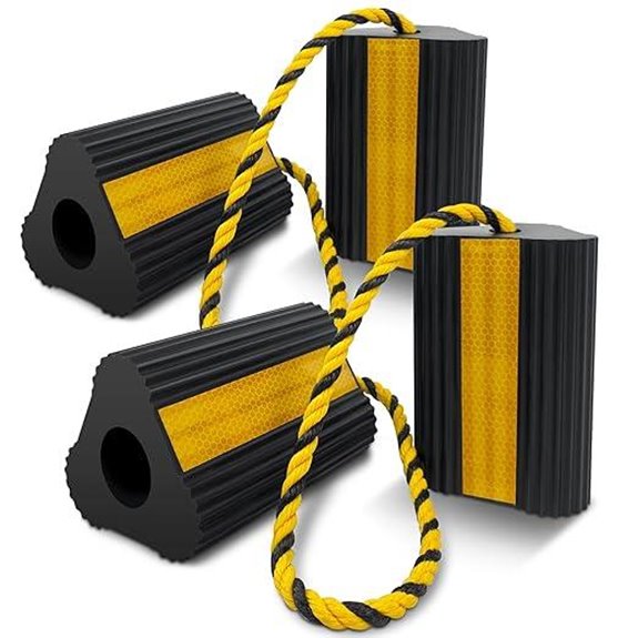 ROBLOCK Heavy Duty Rubber Wheel Chocks (4-Pack)