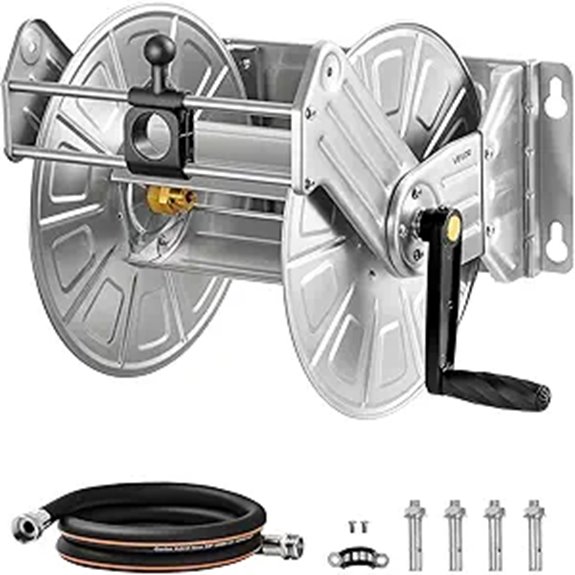 VEVOR Stainless Steel Garden Hose Reel (150 ft)
