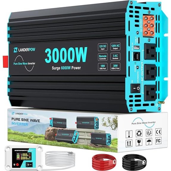 3000 Watt Pure Sine Wave Inverter 12V DC to AC