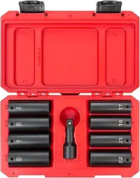TEKTON 1/2 Inch Drive Impact Lug Nut Socket Set