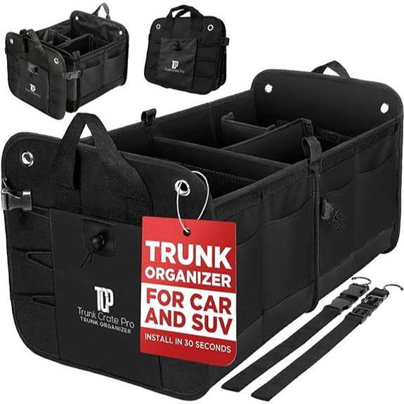 TRUNKCRATEPRO Car Trunk Organizer (Large Black)