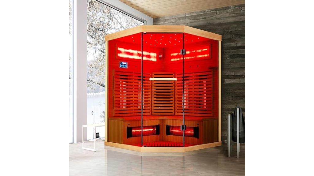 large infrared sauna with salt and stars