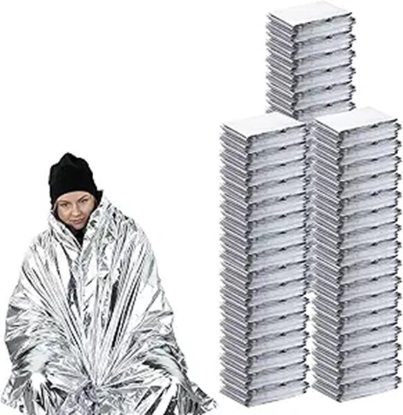 150PCS Emergency Mylar Thermal Survival Blankets