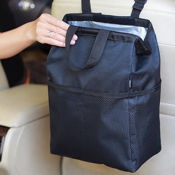 Ginsco Leak-Proof Travel Car Trash Bag with Pockets