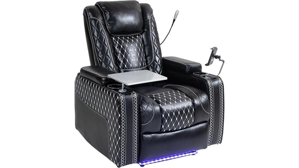 luxury recliner with features