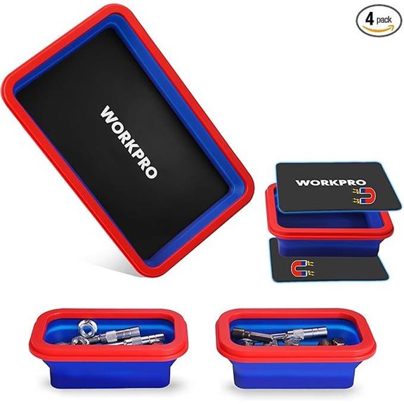 WORKPRO Collapsible Magnetic Parts Tray Set (4PC)