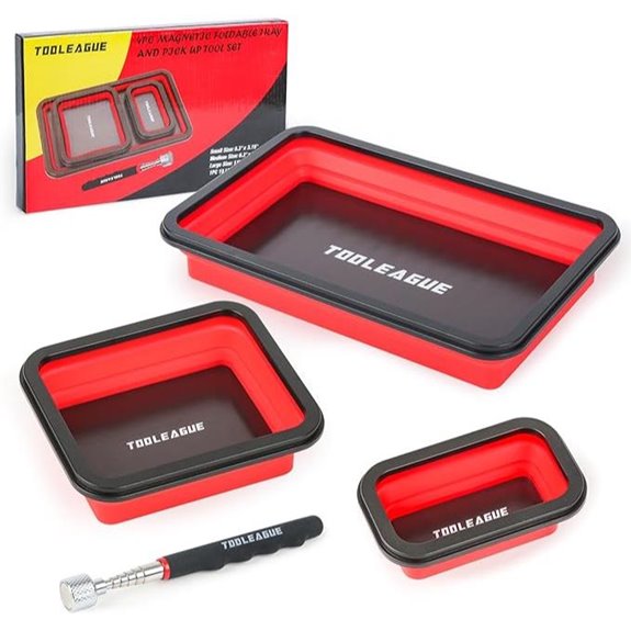 TOOLEAGUE Collapsible Magnetic Parts Tray Set (3 Pcs)