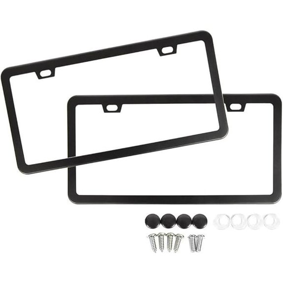 SunplusTrade Black Matte Aluminum License Plate Frame (2)