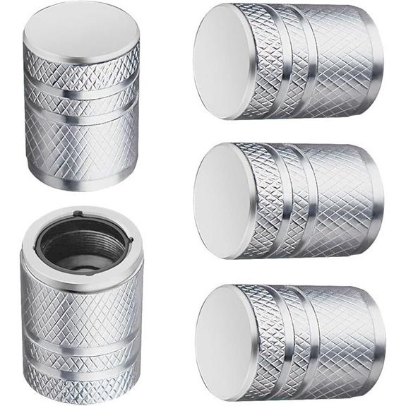 Tire Valve Stem Caps - 5 Pack Metal Covers