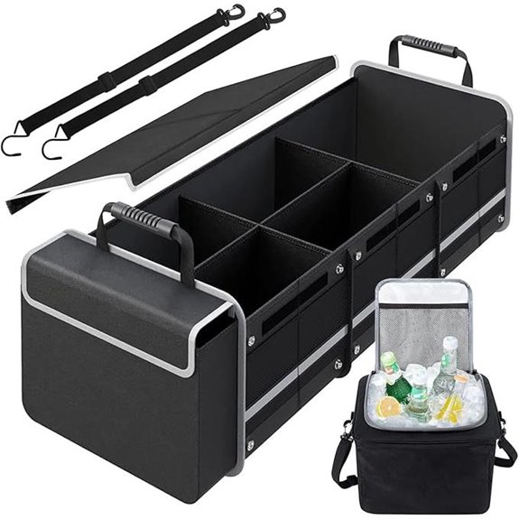 Car Trunk Organizer with Insulated Cooler Bag