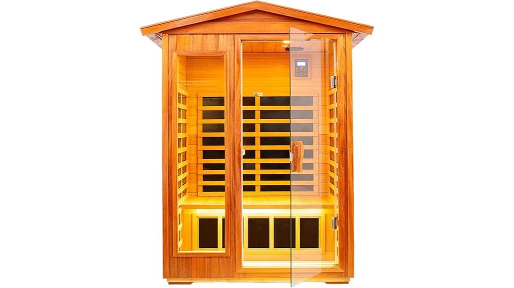 outdoor double sauna features