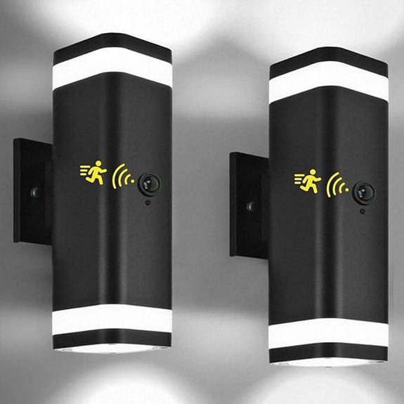 Wowlite Motion Sensor Outdoor Wall Lights (2 Pack)