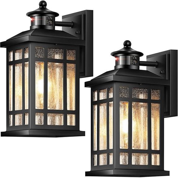 2 Pack Motion Sensor Outdoor Lights with Seed Glass