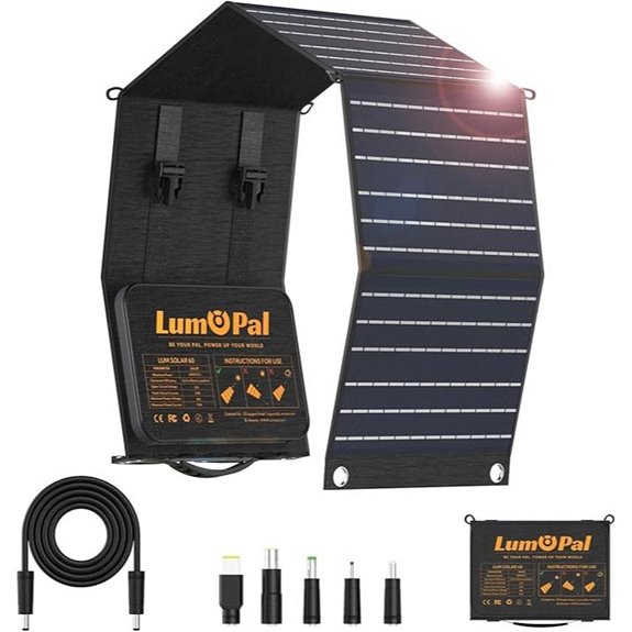 LUMOPAL 60W Portable Foldable Solar Panel Charger