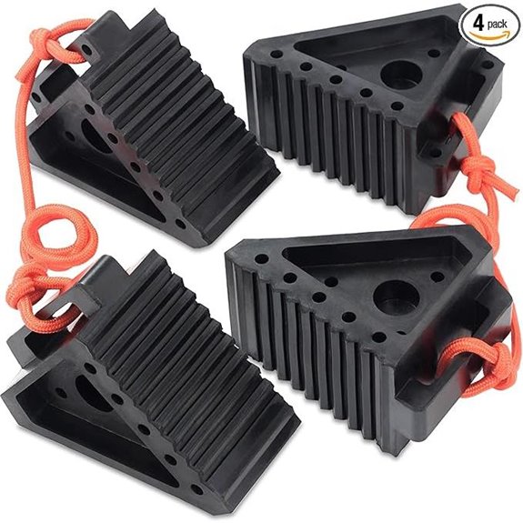 OULEME Premium Rubber Wheel Chocks (4-Pack)