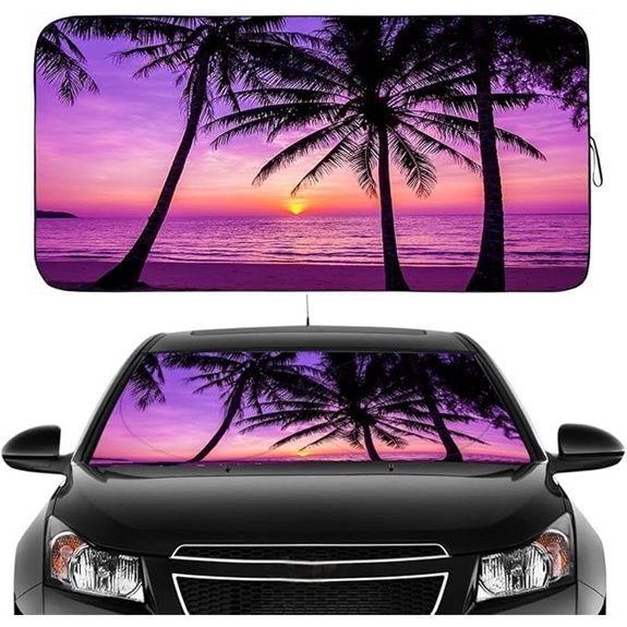 Gven Foldable Windshield Sun Shade (Sunset Purple)