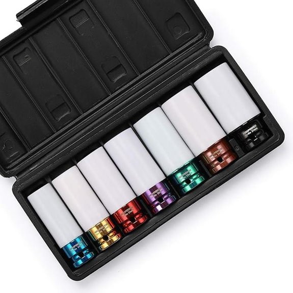 MIXPOWER 7pcs Thin Wall Deep Impact Socket Set