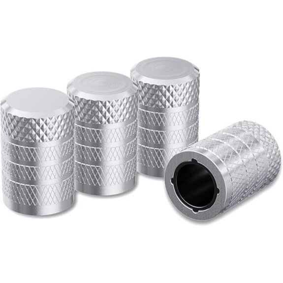 CKAuto Silver Tire Valve Stem Caps (4 pcs)
