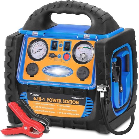 6-in-1 1800A Jump Starter with Air Compressor